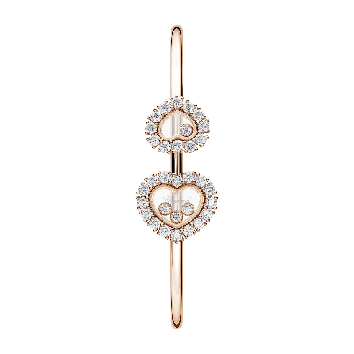 Chopard Happy Diamonds bangle in 18k ethical rose gold with diamonds view 2