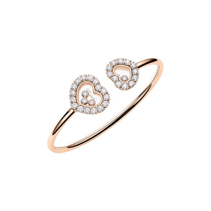 Chopard Happy Diamonds bangle in 18k ethical rose gold with diamonds view 4
