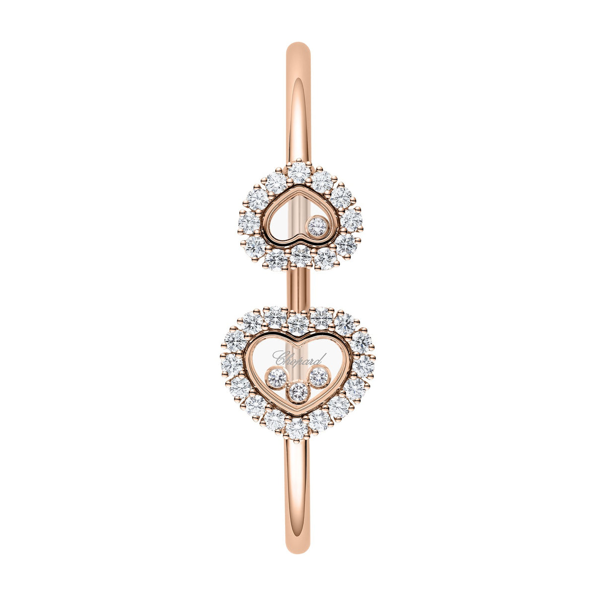 Chopard Happy Diamonds bangle in 18k ethical rose gold with diamonds view 5