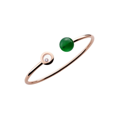 Chopard Happy Diamonds bangle in 18k ethical rose gold with diamonds and agate