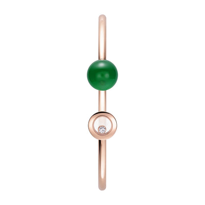 Chopard Happy Diamonds bangle in 18k ethical rose gold with diamonds and agate view 2