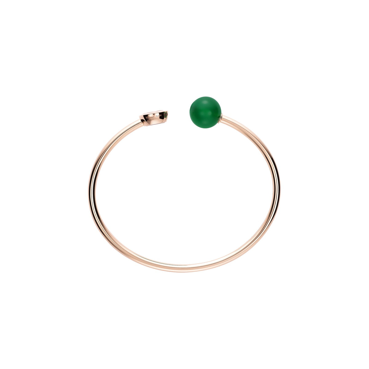 Chopard Happy Diamonds bangle in 18k ethical rose gold with diamonds and agate view 3