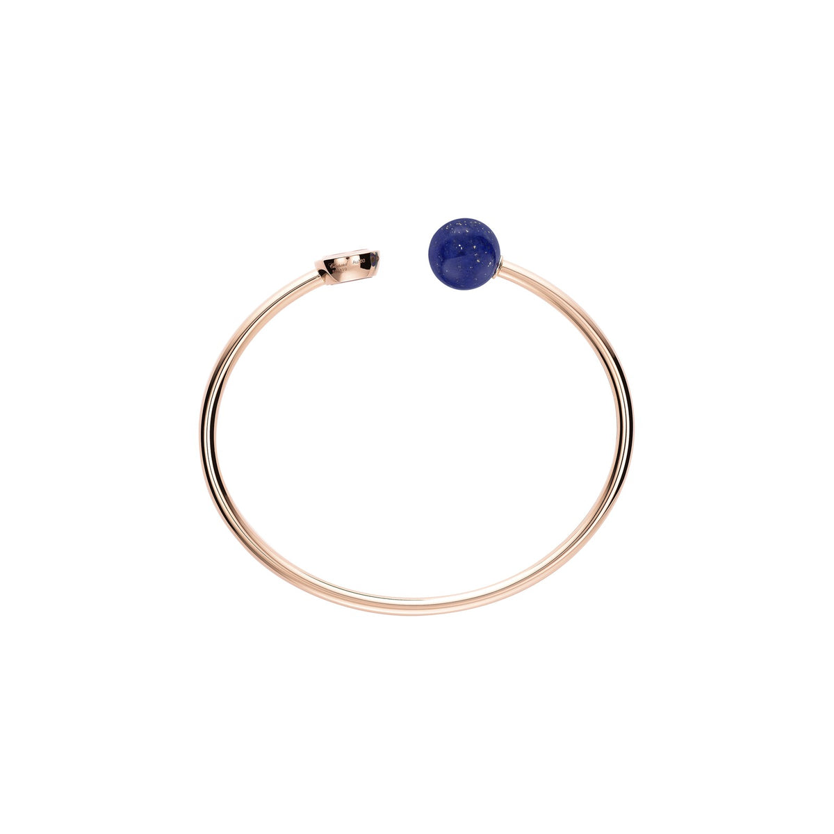 Chopard Happy Diamonds bangle in 18k ethical rose gold with diamonds and lapis lazuli view 3