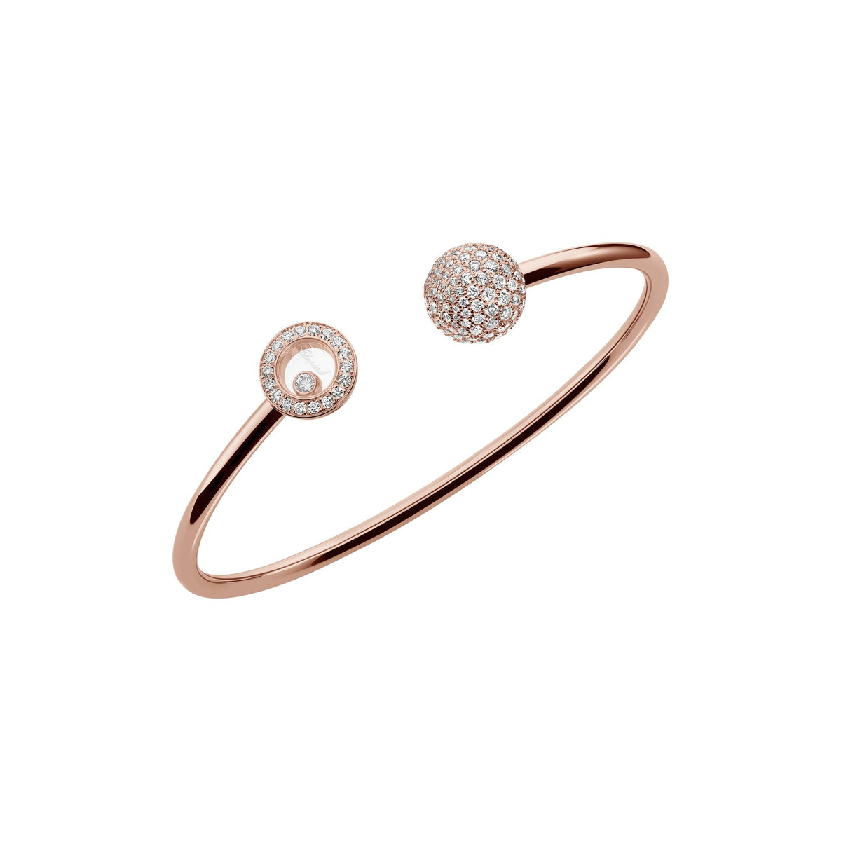 Chopard Happy Diamonds bangle in 18k ethical rose gold with diamonds