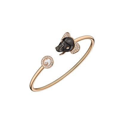 Chopard Happy Diamonds bangle in 18k ethical rose gold with diamonds
