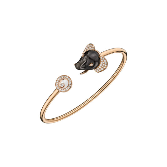 Chopard Happy Diamonds bangle in 18k ethical rose gold with diamonds