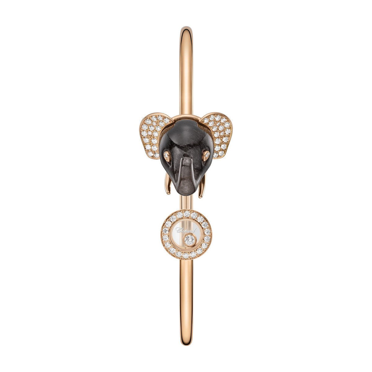 Chopard Happy Diamonds bangle in 18k ethical rose gold with diamonds view 2