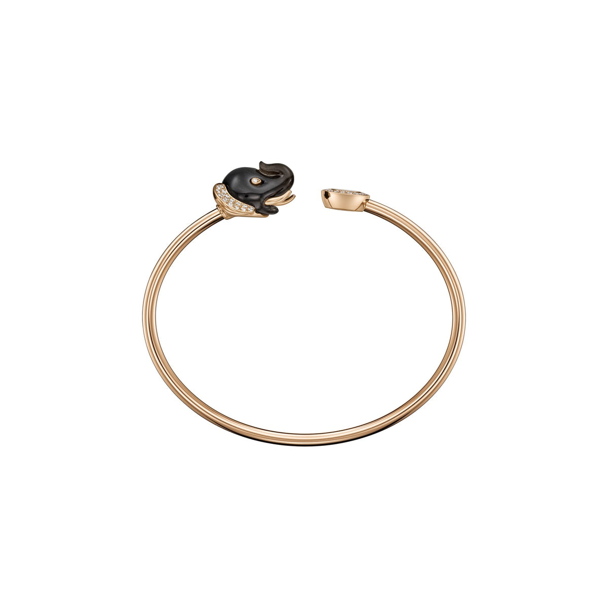 Chopard Happy Diamonds bangle in 18k ethical rose gold with diamonds view 3