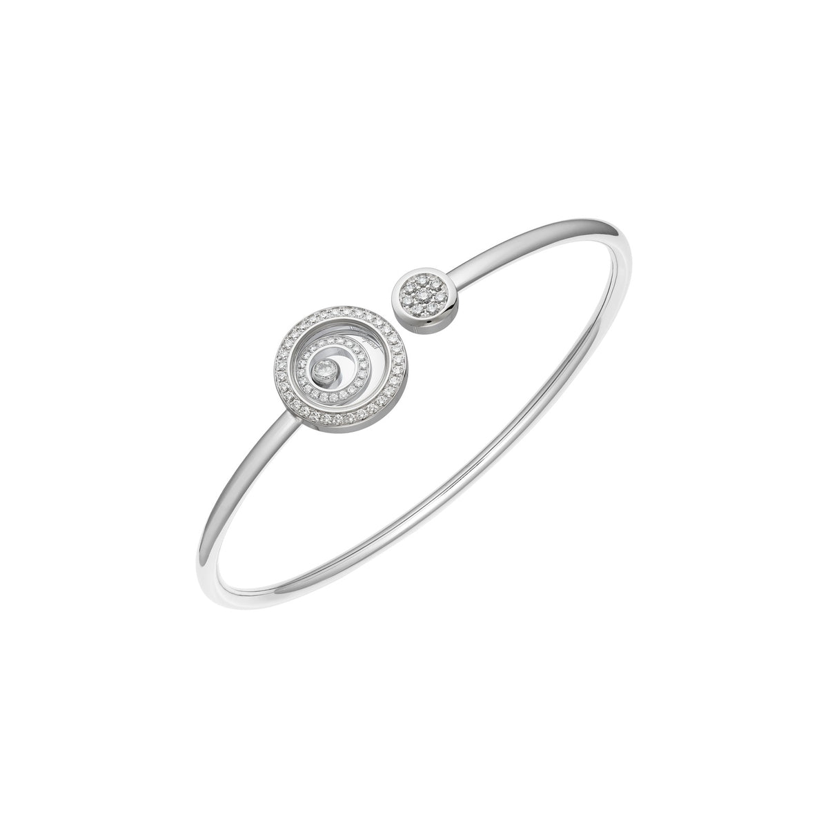 Chopard Happy Diamonds bangle in 18k ethical white gold with diamonds