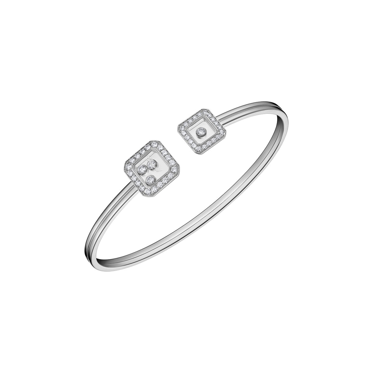 Chopard Happy Diamonds bangle in 18k ethical white gold with diamonds