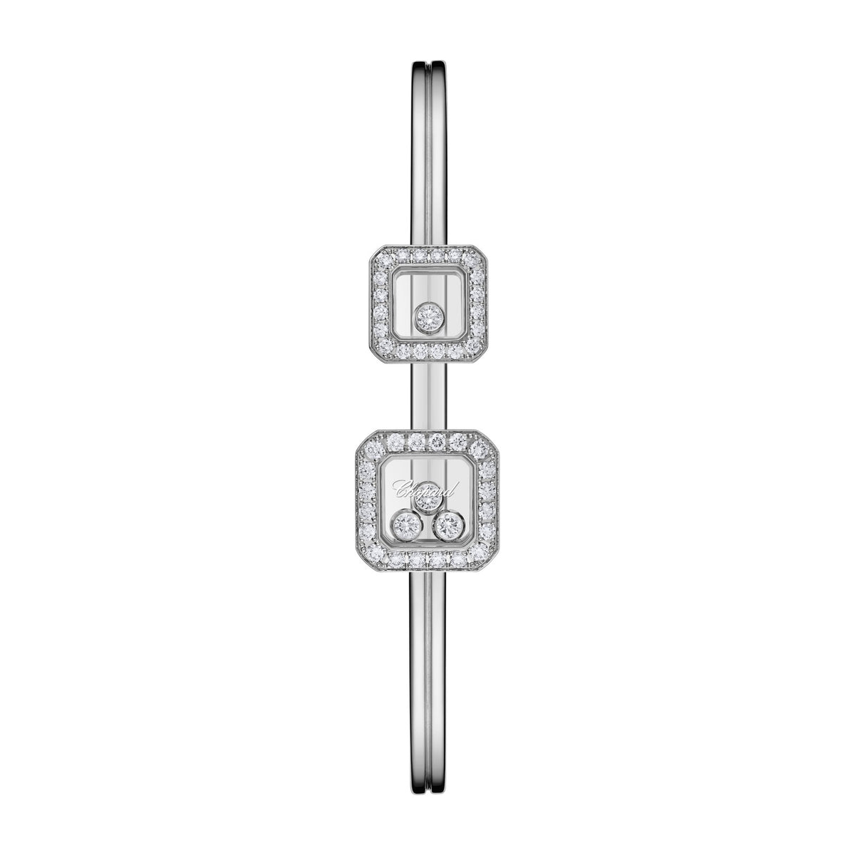 Chopard Happy Diamonds bangle in 18k ethical white gold with diamonds view 3