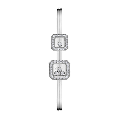 Chopard Happy Diamonds bangle in 18k ethical white gold with diamonds view 3