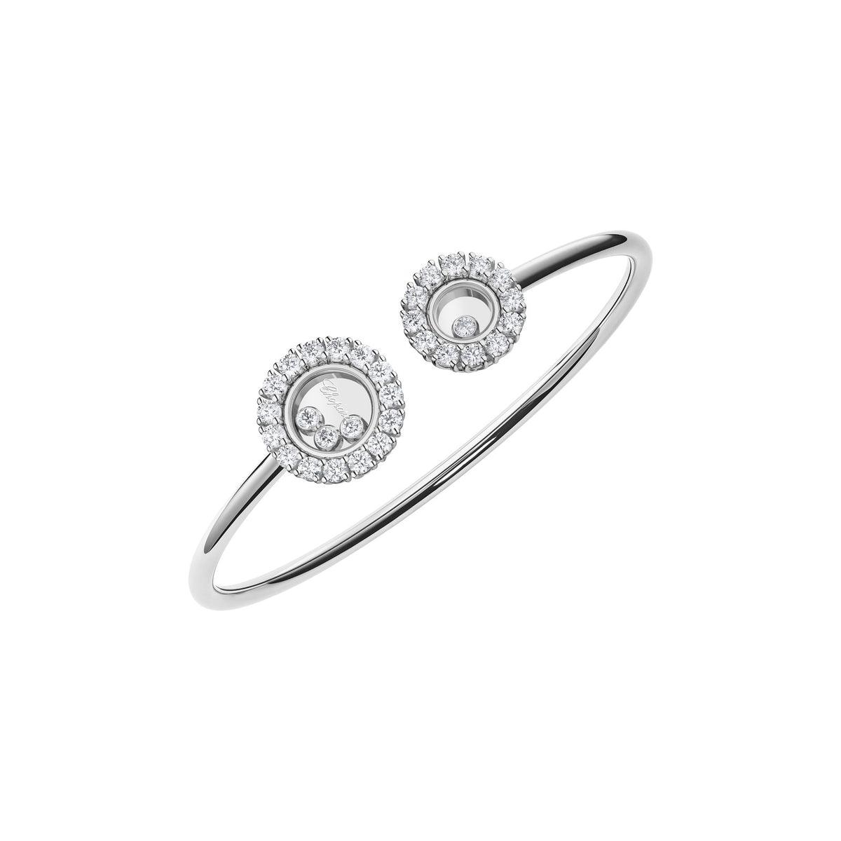 Chopard Happy Diamonds bangle in 18k ethical white gold with diamonds