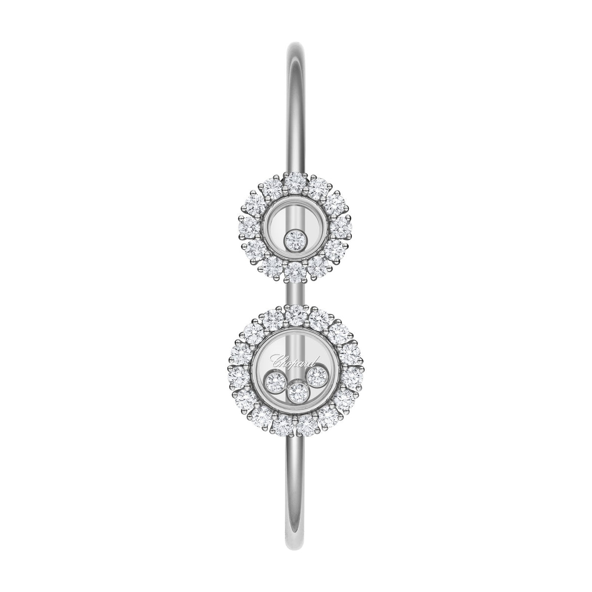Chopard Happy Diamonds bangle in 18k ethical white gold with diamonds view 2