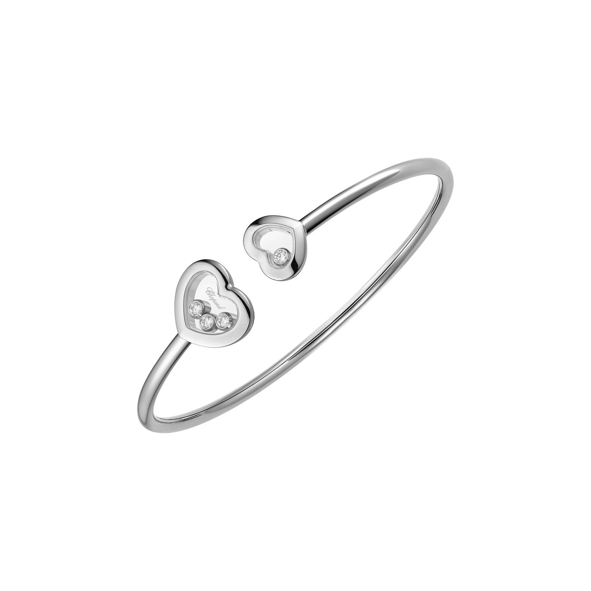 Chopard Happy Diamonds bangle in 18k ethical white gold with diamonds