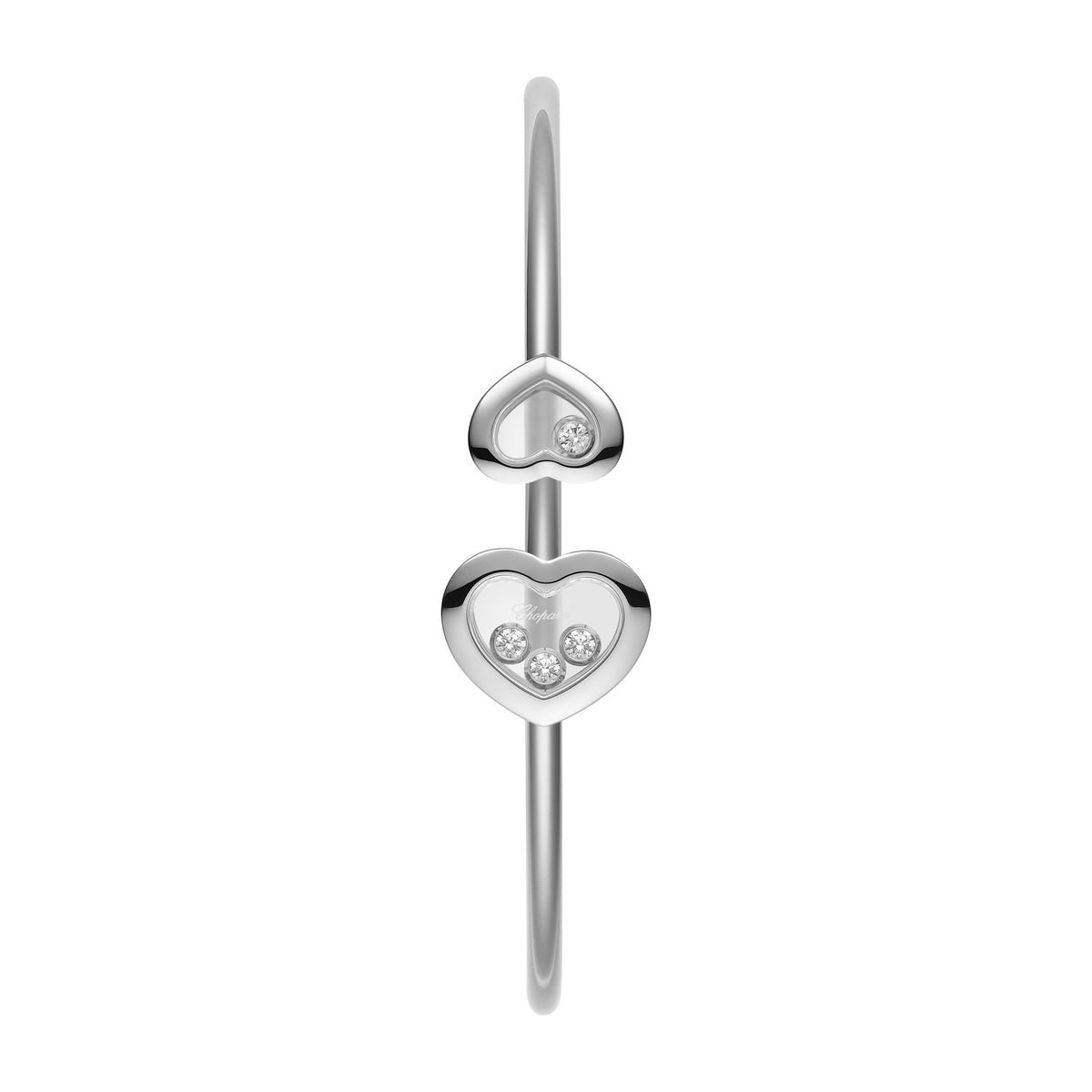 Chopard Happy Diamonds bangle in 18k ethical white gold with diamonds view 2