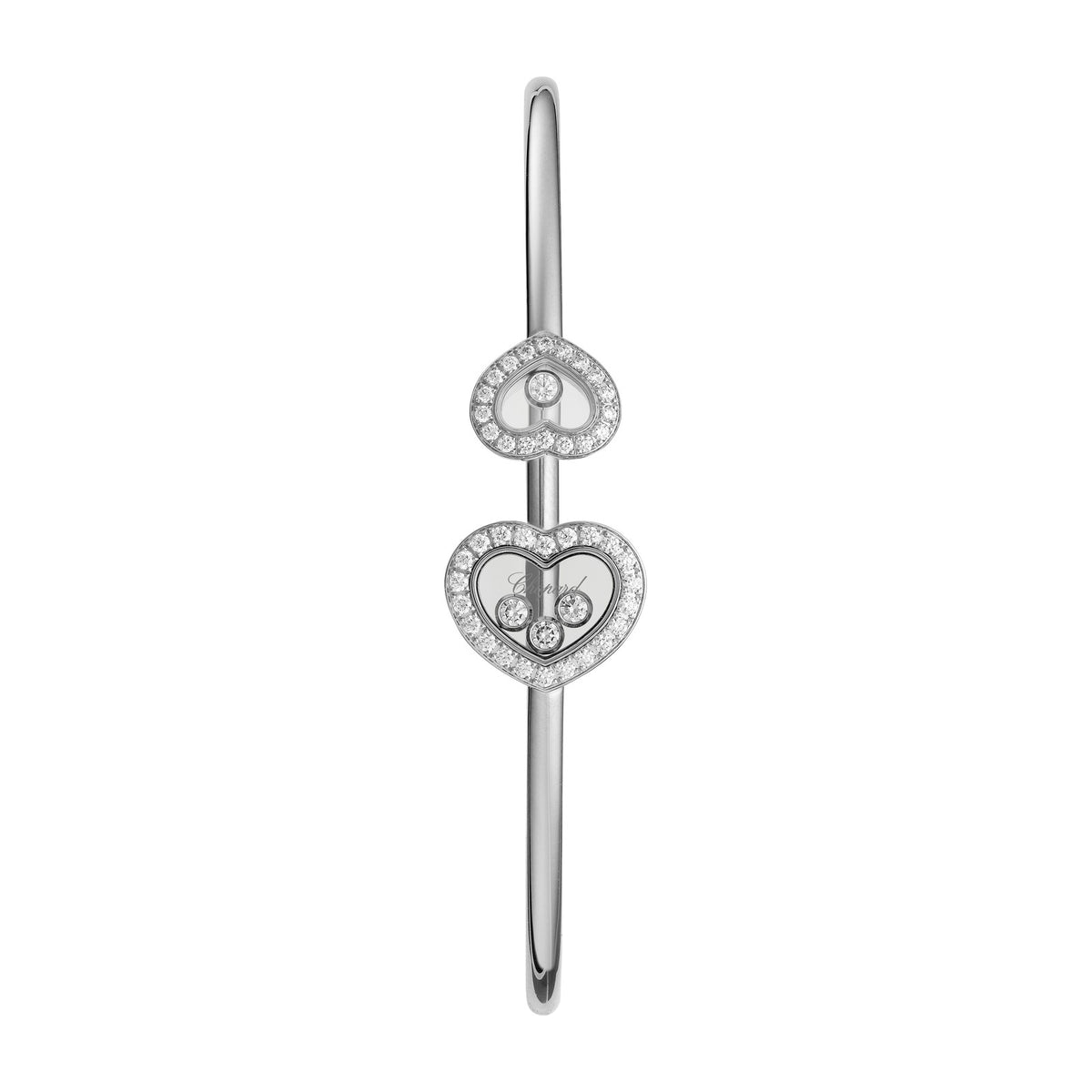 Chopard Happy Diamonds bangle in 18k ethical white gold with diamonds view 2