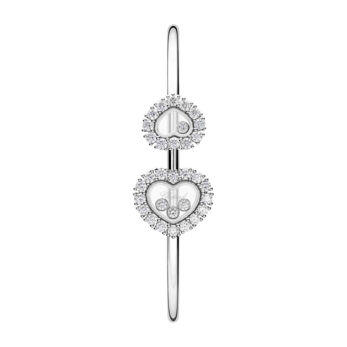 Chopard Happy Diamonds bangle in 18k ethical white gold with diamonds view 2
