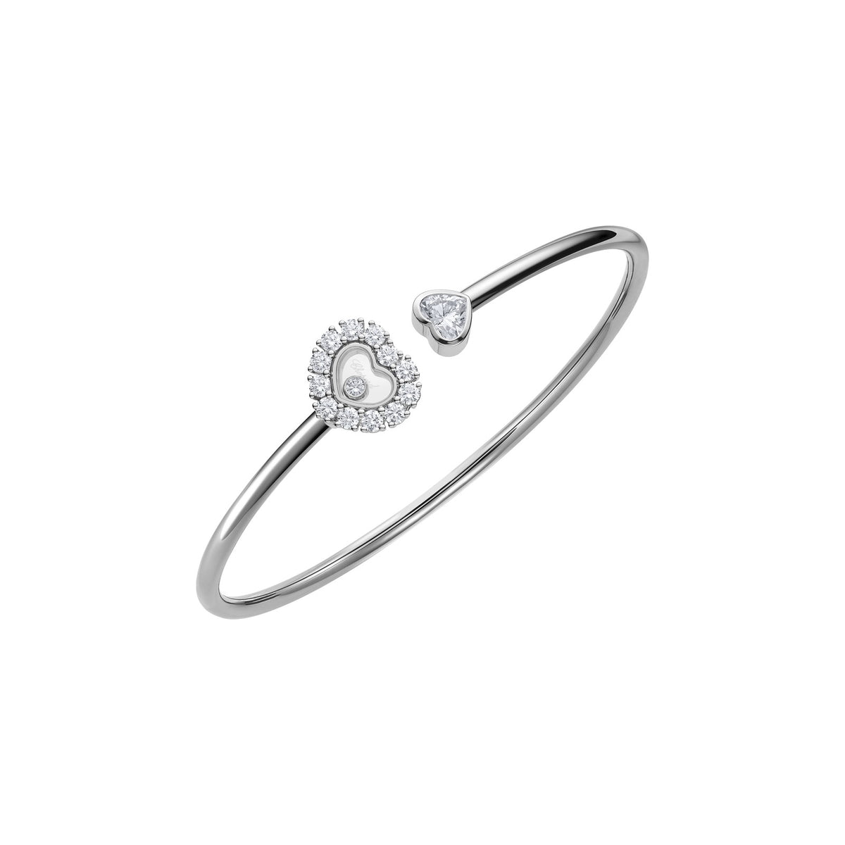 Chopard Happy Diamonds bangle in 18k ethical white gold with diamonds