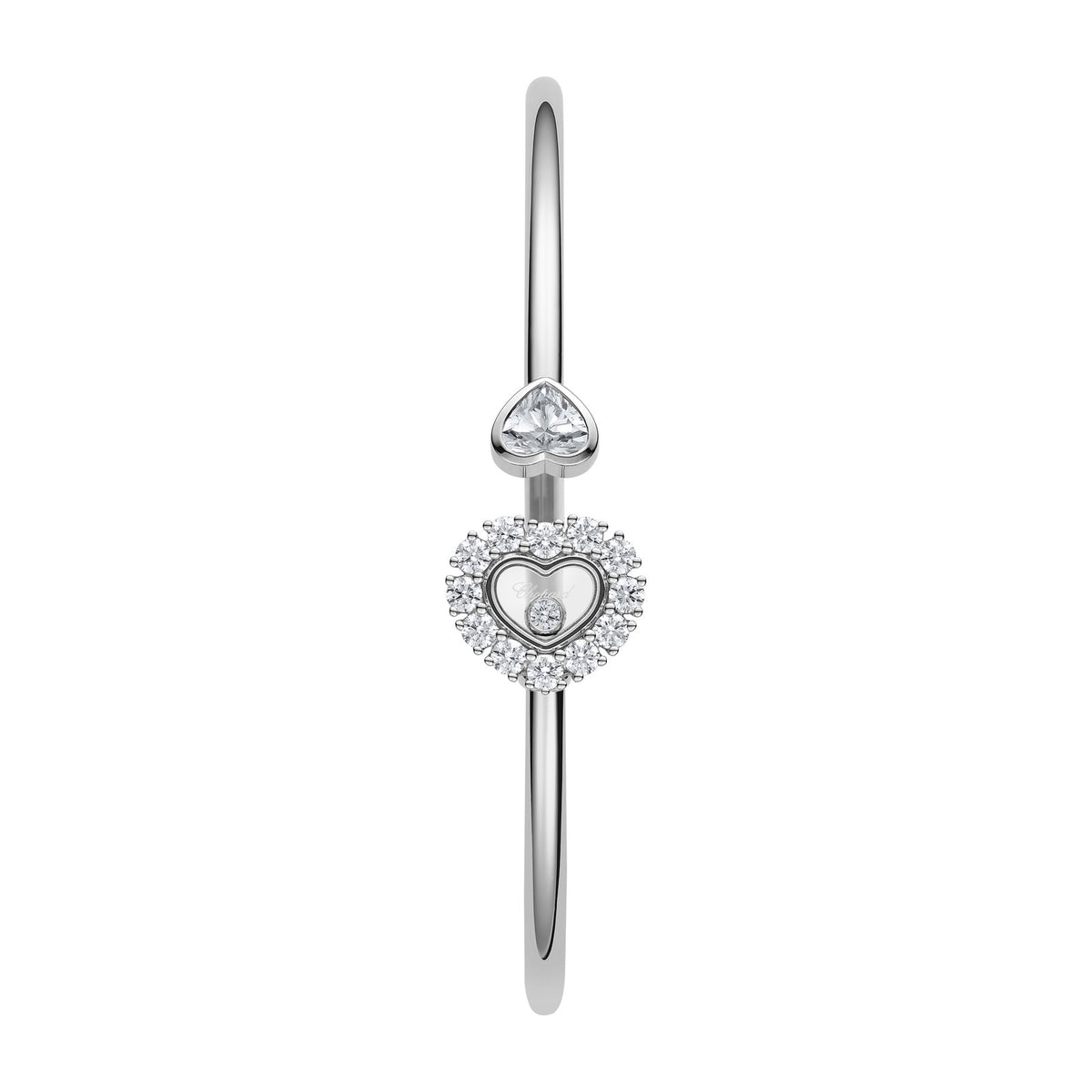 Chopard Happy Diamonds bangle in 18k ethical white gold with diamonds view 2