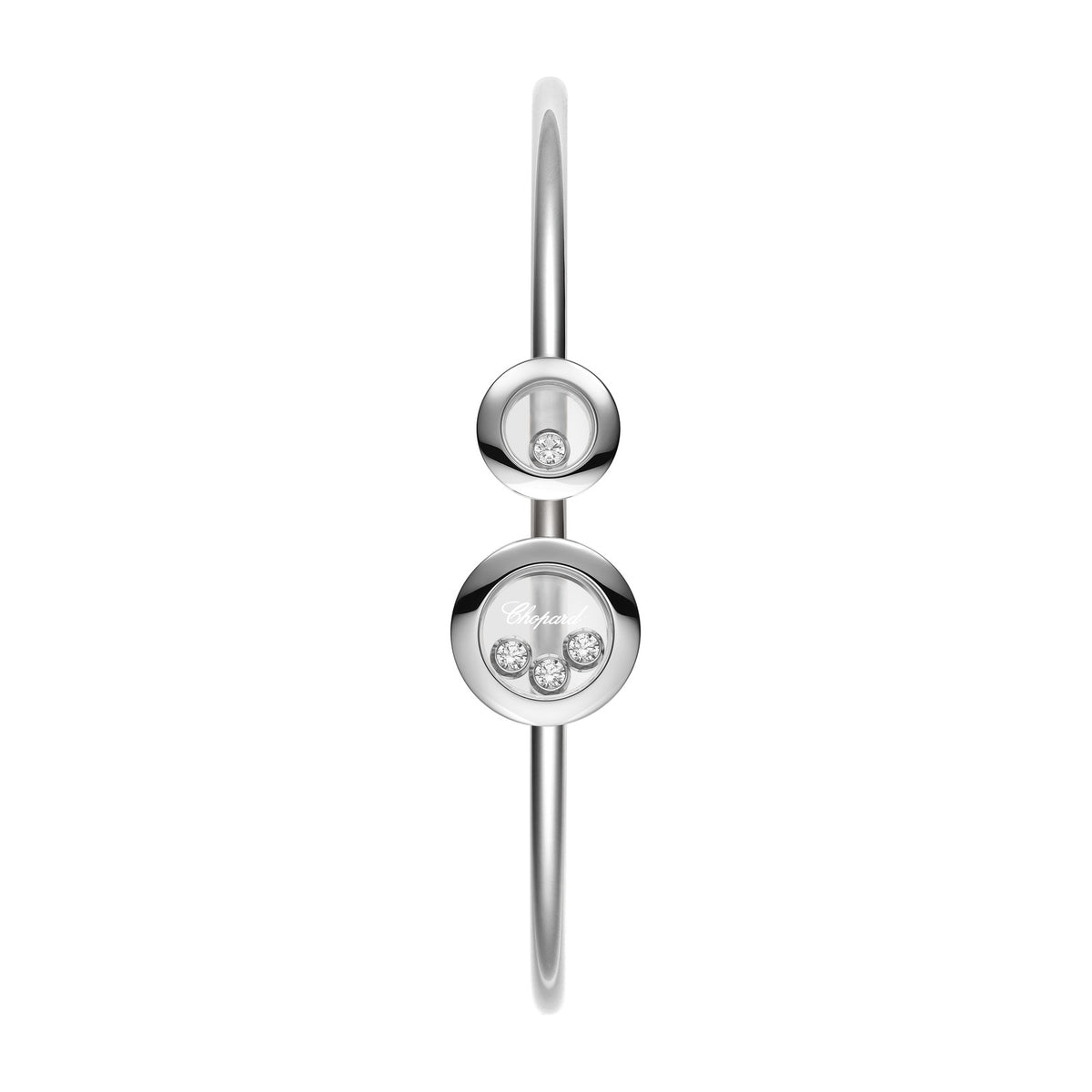 Chopard Happy Diamonds bangle in 18k ethical white gold view 2
