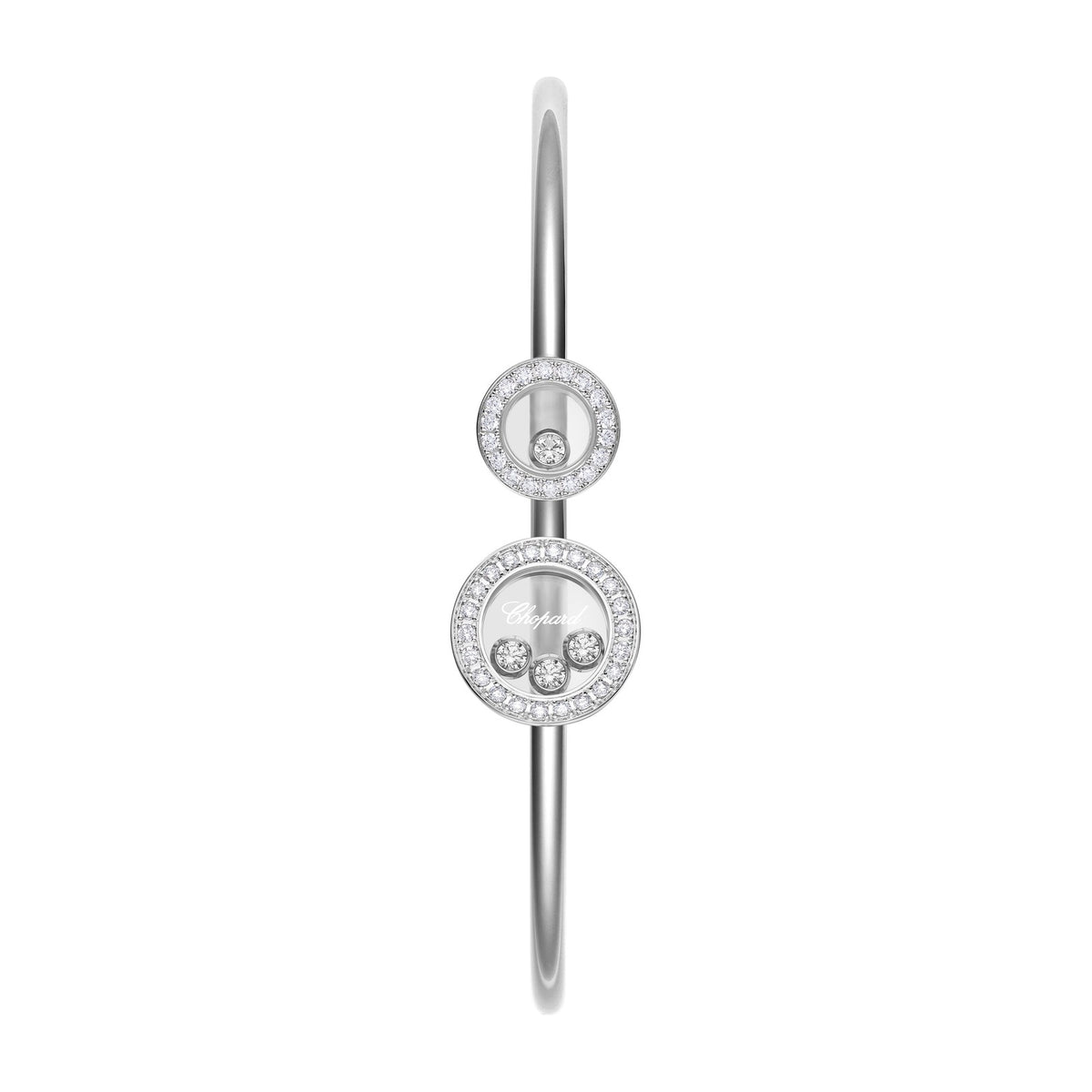 Chopard Happy Diamonds bangle in 18k ethical white gold view 2