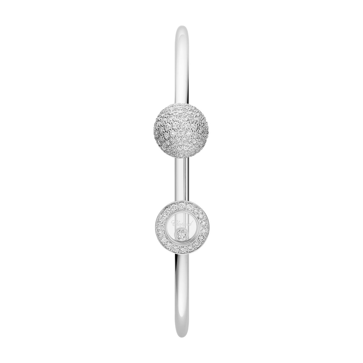 Chopard Happy Diamonds bangle in 18k ethical white gold with diamonds