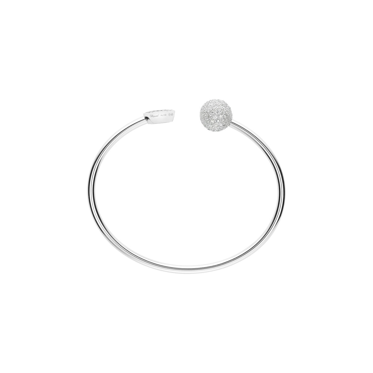 Chopard Happy Diamonds bangle in 18k ethical white gold with diamonds view 2