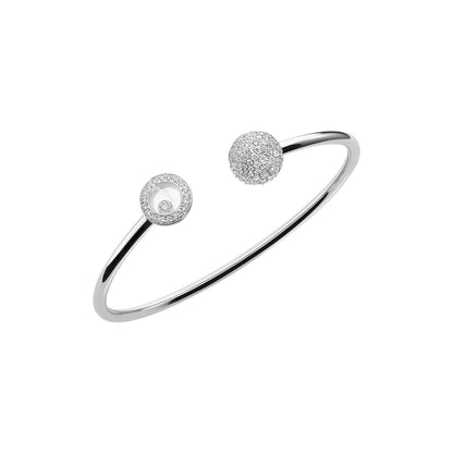 Chopard Happy Diamonds bangle in 18k ethical white gold with diamonds view 3