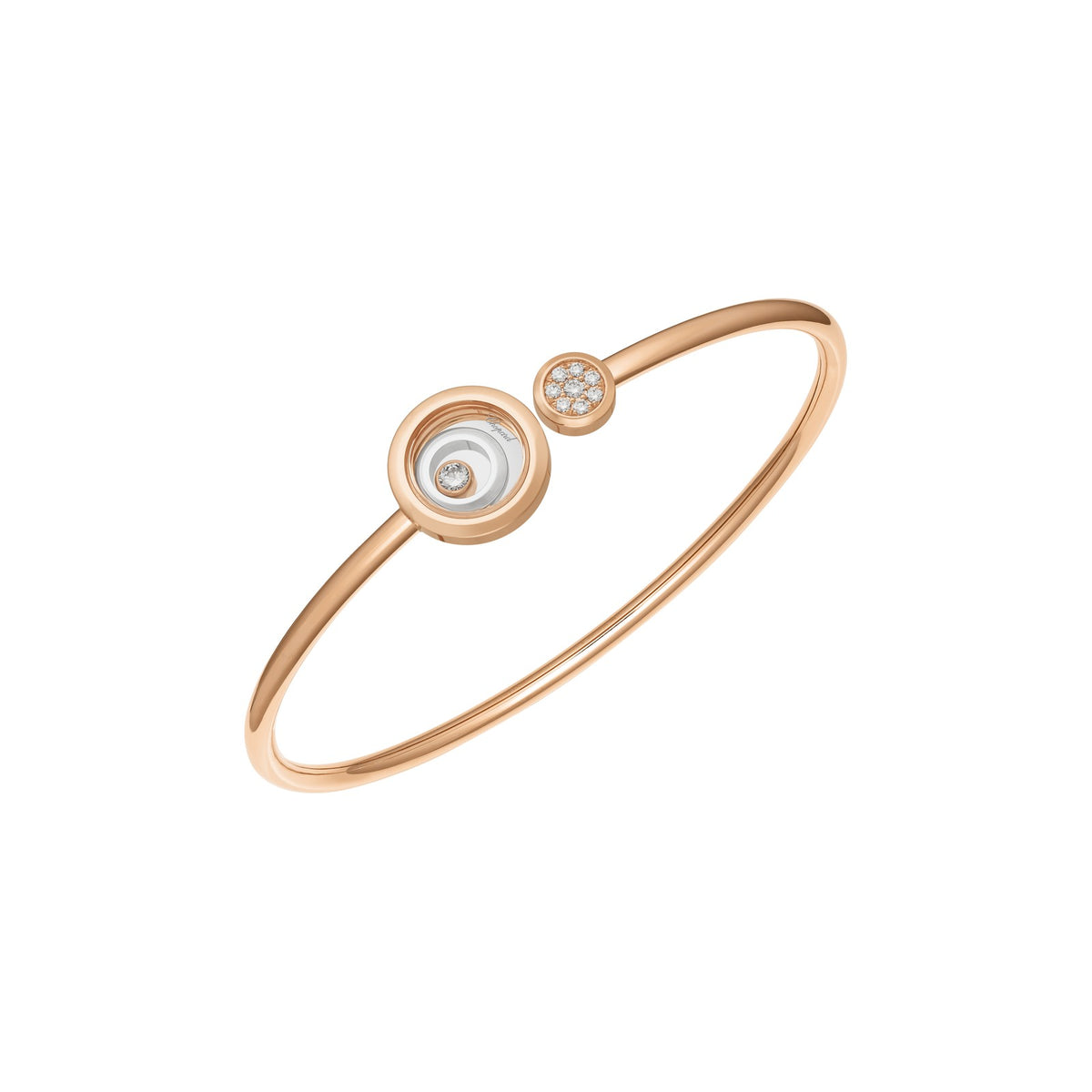 Chopard Happy Diamonds bangle in 18k ethical white and rose gold with diamonds