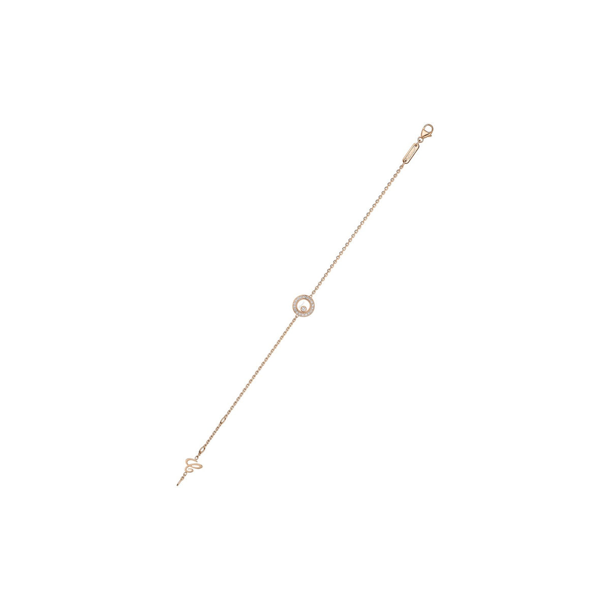 Chopard Happy Diamonds bracelet in 18k ethical rose gold with moving diamonds view 2