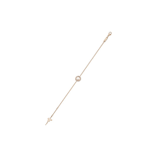 Chopard Happy Diamonds bracelet in 18k ethical rose gold with moving diamonds view 2
