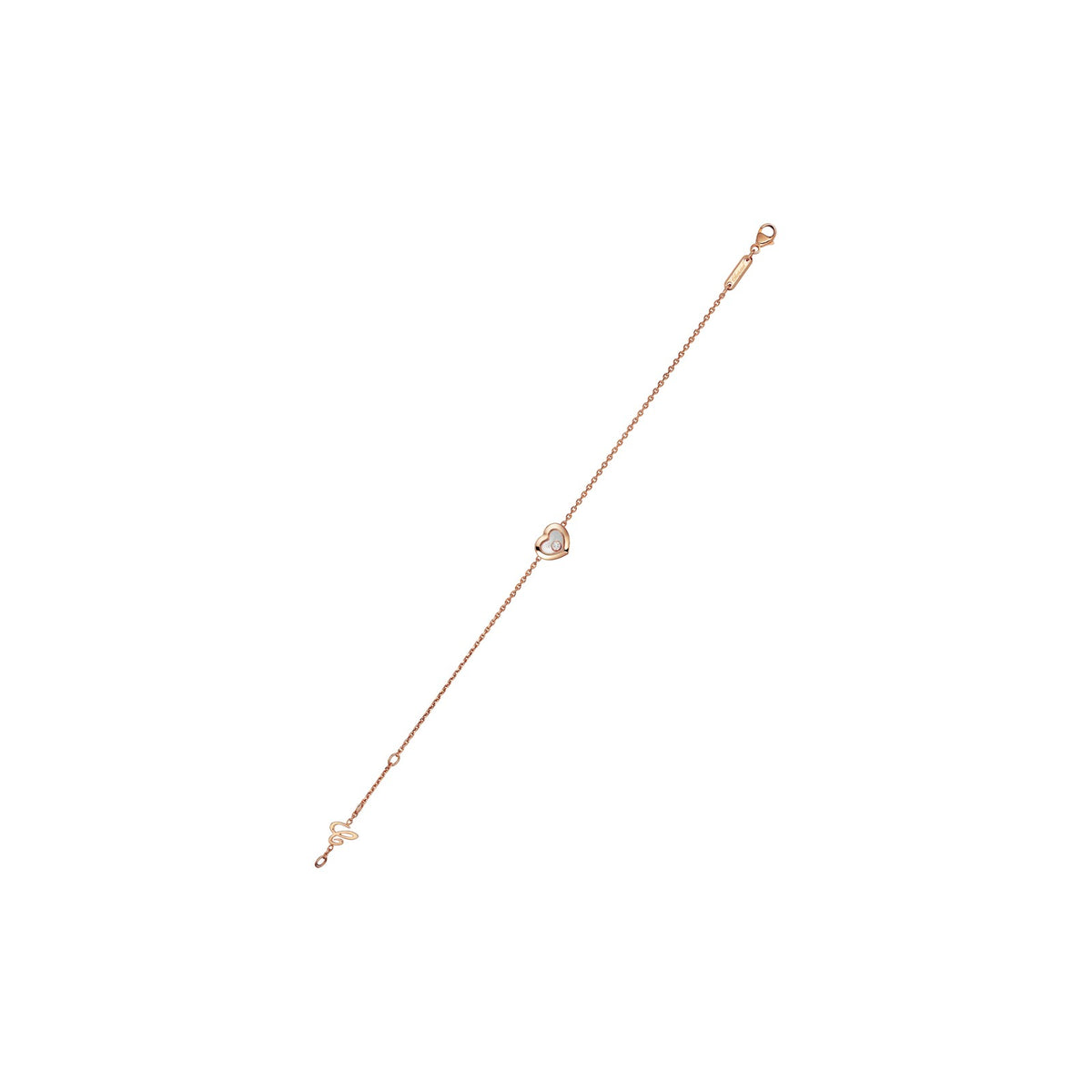 Chopard Happy Diamonds bracelet in 18k ethical rose gold with moving diamonds view 2