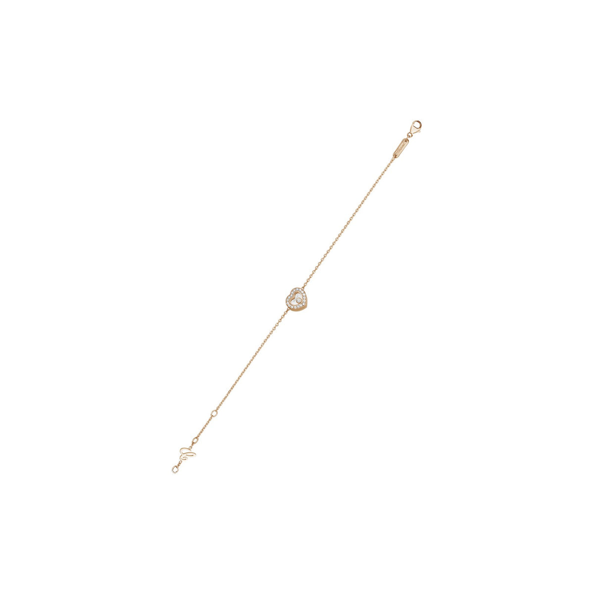 Chopard Happy Diamonds bracelet in 18k ethical rose gold with moving diamonds view 2