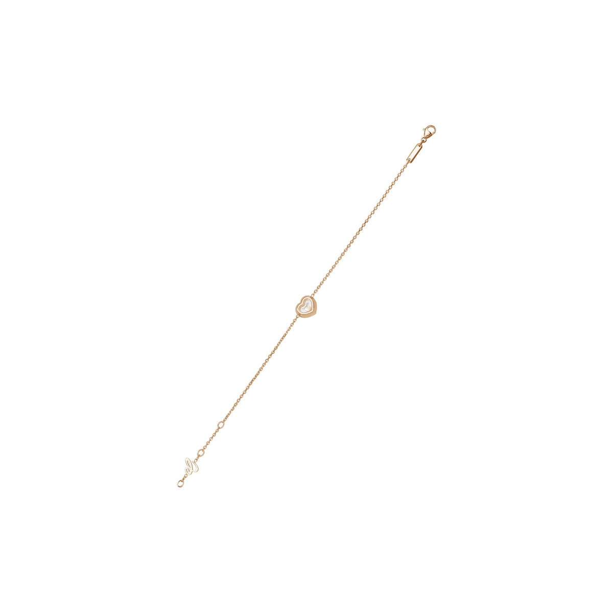Chopard Happy Diamonds bracelet in 18k ethical rose gold with moving diamonds view 3