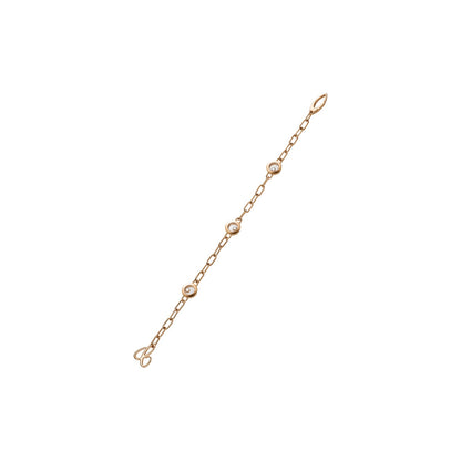 Chopard Happy Diamonds bracelet in 18k ethical rose gold with moving diamonds view 2