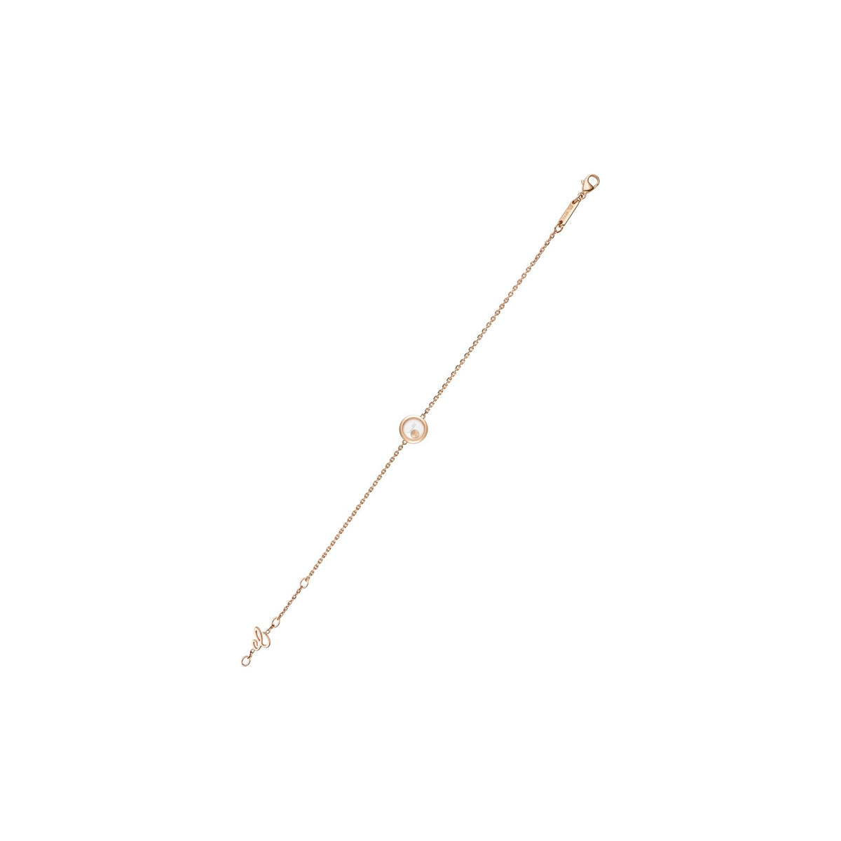 Chopard Happy Diamonds bracelet in 18k ethical rose gold with diamonds view 3