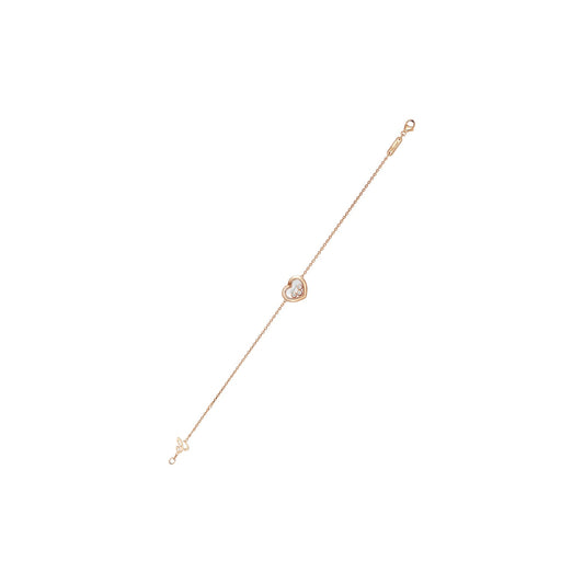 Chopard Happy Diamonds bracelet in 18k ethical rose gold with moving diamonds view 2