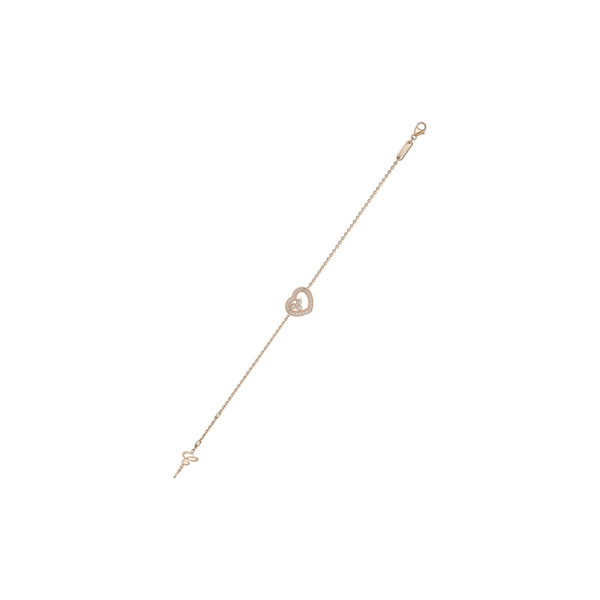Chopard Happy Diamonds bracelet in 18k ethical rose gold with moving diamonds view 2