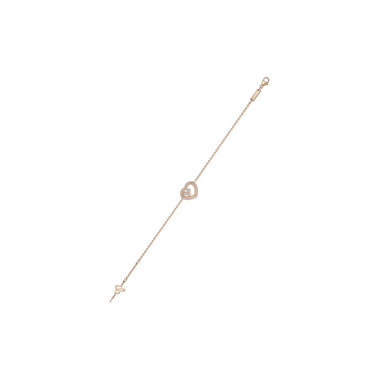 Chopard Happy Diamonds bracelet in 18k ethical rose gold with moving diamonds view 2