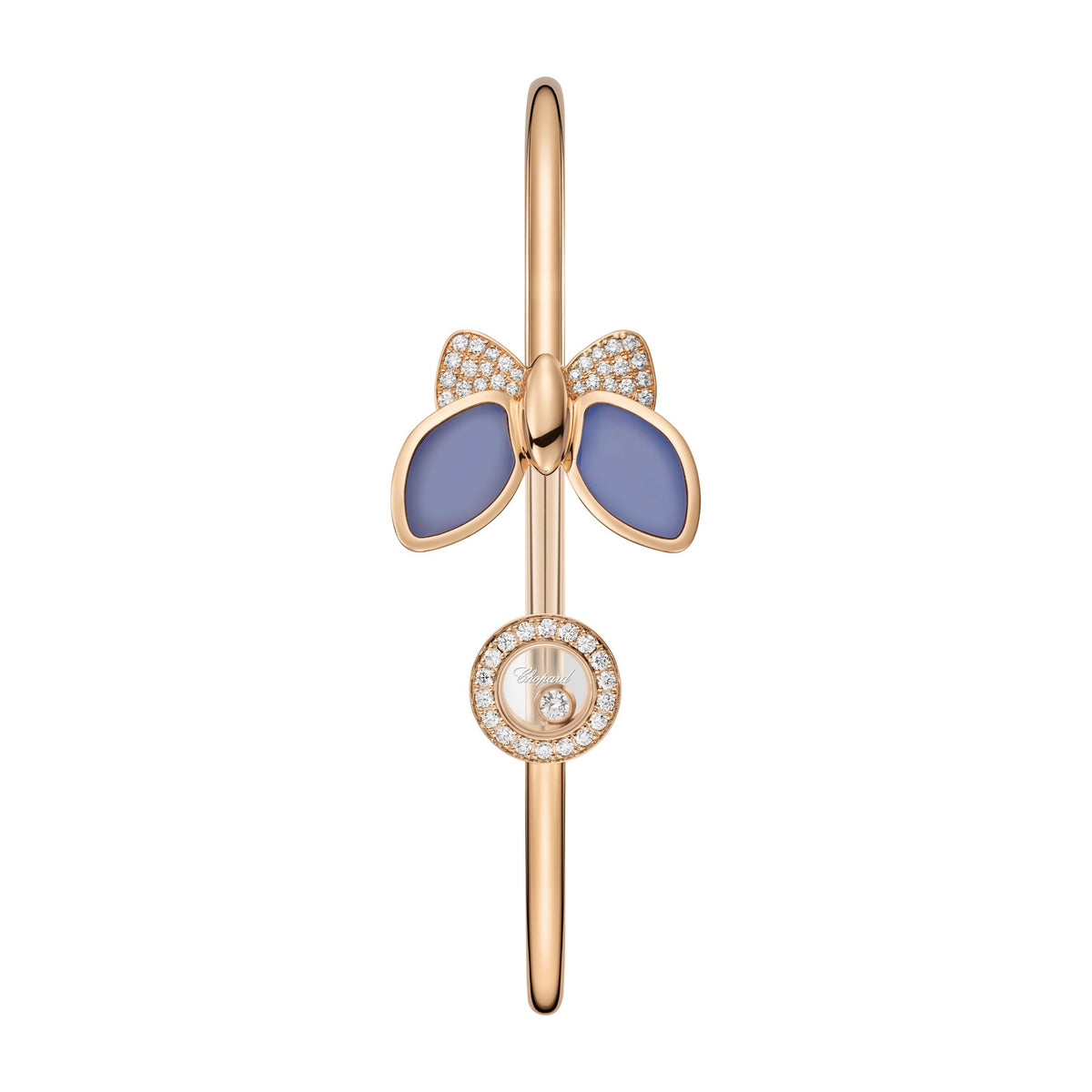 Chopard Happy Diamonds bracelet in 18k ethical rose gold with diamonds view 2