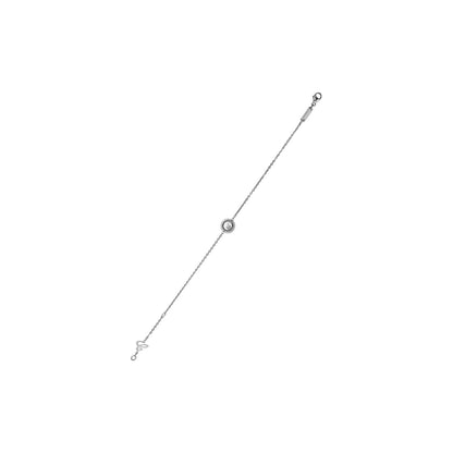 Chopard Happy Diamonds bracelet in 18k ethical white gold with moving diamonds view 3