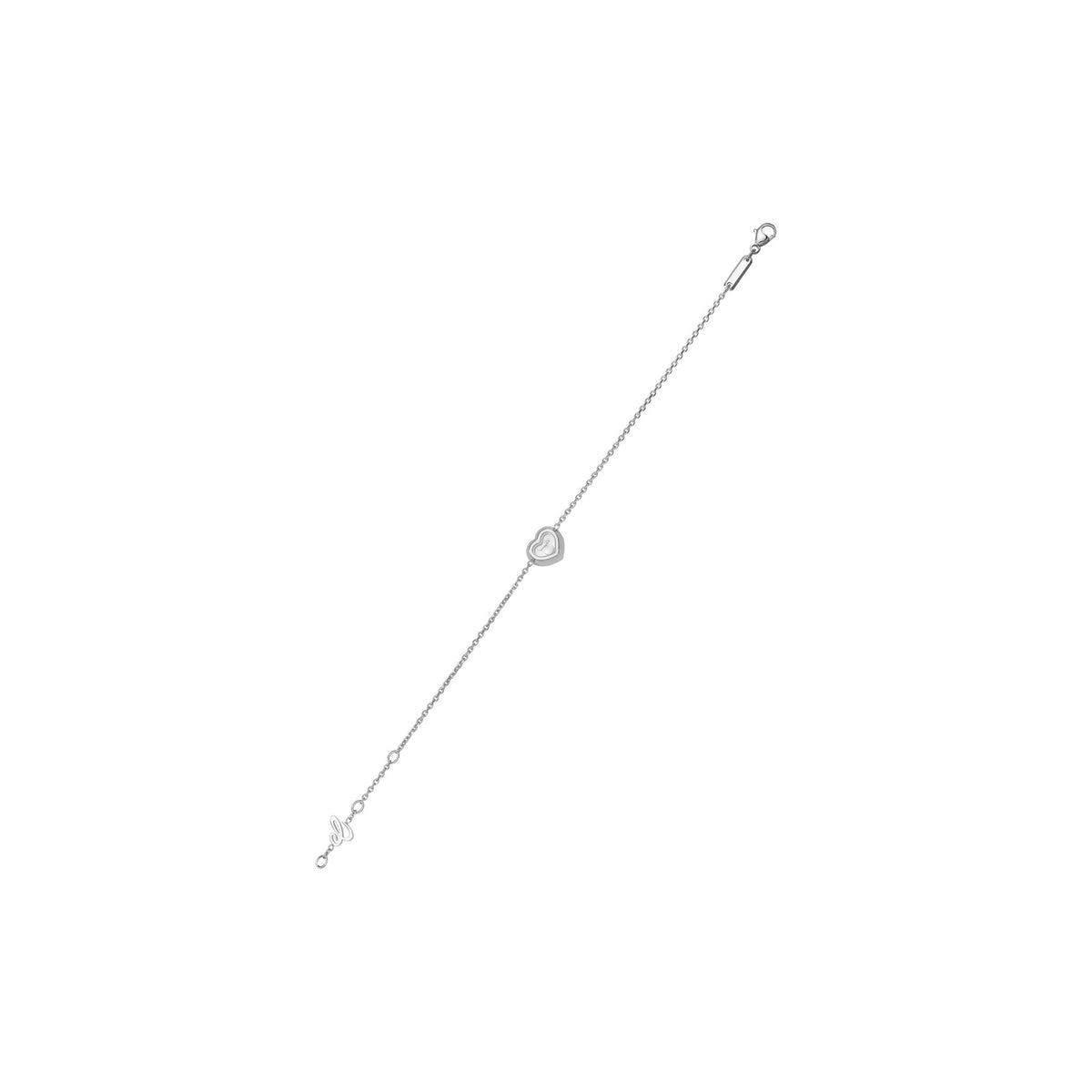 Chopard Happy Diamonds bracelet in 18k ethical white gold with moving diamonds view 3