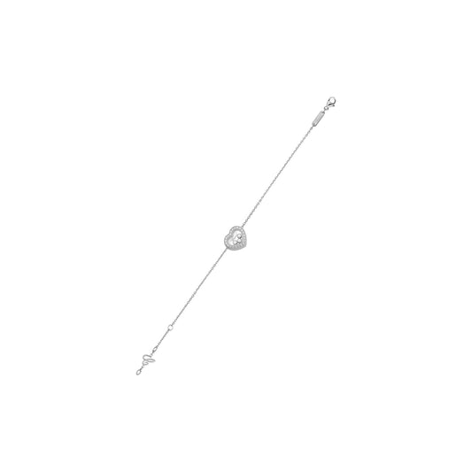 Chopard Happy Diamonds bracelet in 18k ethical white gold with moving diamonds view 2