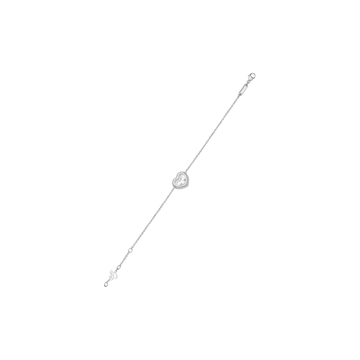 Chopard Happy Diamonds bracelet in 18k ethical white gold with moving diamonds view 3