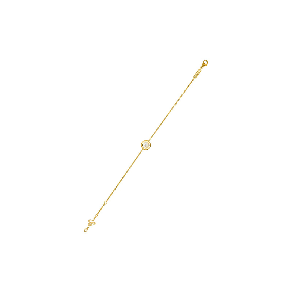 Chopard Happy Diamonds bracelet in 18k ethical yellow gold with moving diamonds view 2