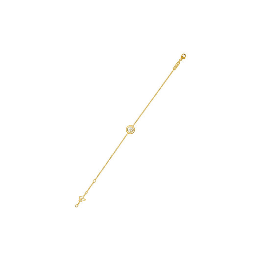 Chopard Happy Diamonds bracelet in 18k ethical yellow gold with moving diamonds view 2