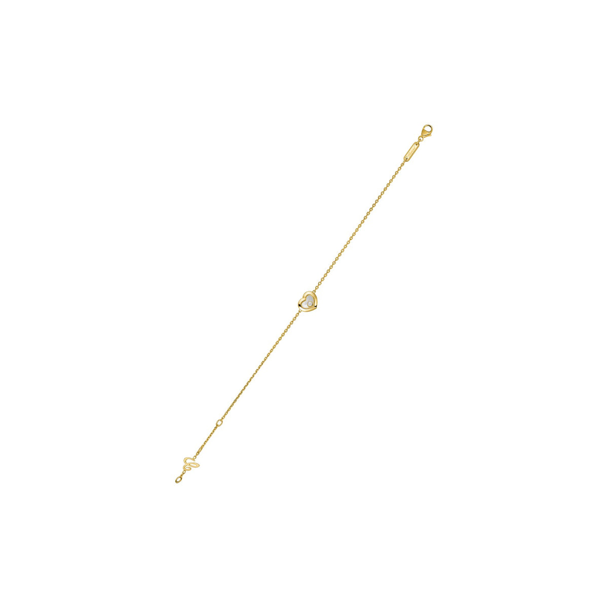 Chopard Happy Diamonds bracelet in 18k ethical yellow gold with moving diamonds view 2