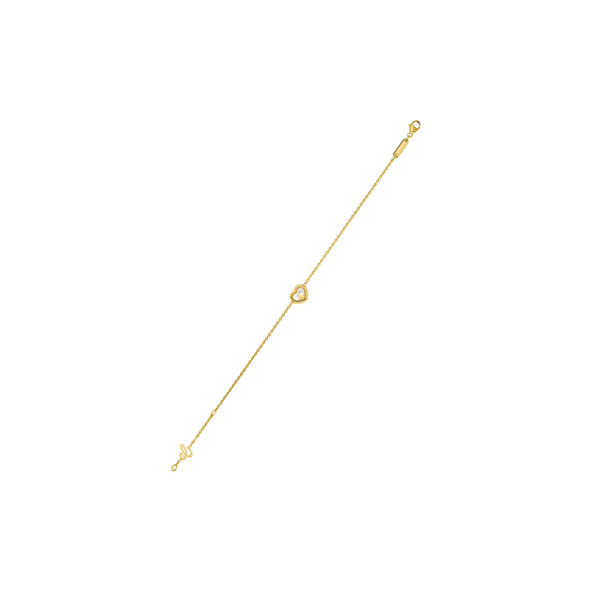 Chopard Happy Diamonds bracelet in 18k ethical yellow gold with moving diamonds view 3