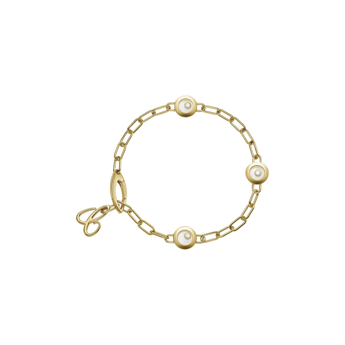 Chopard Happy Diamonds bracelet in 18k ethical yellow gold with moving diamonds